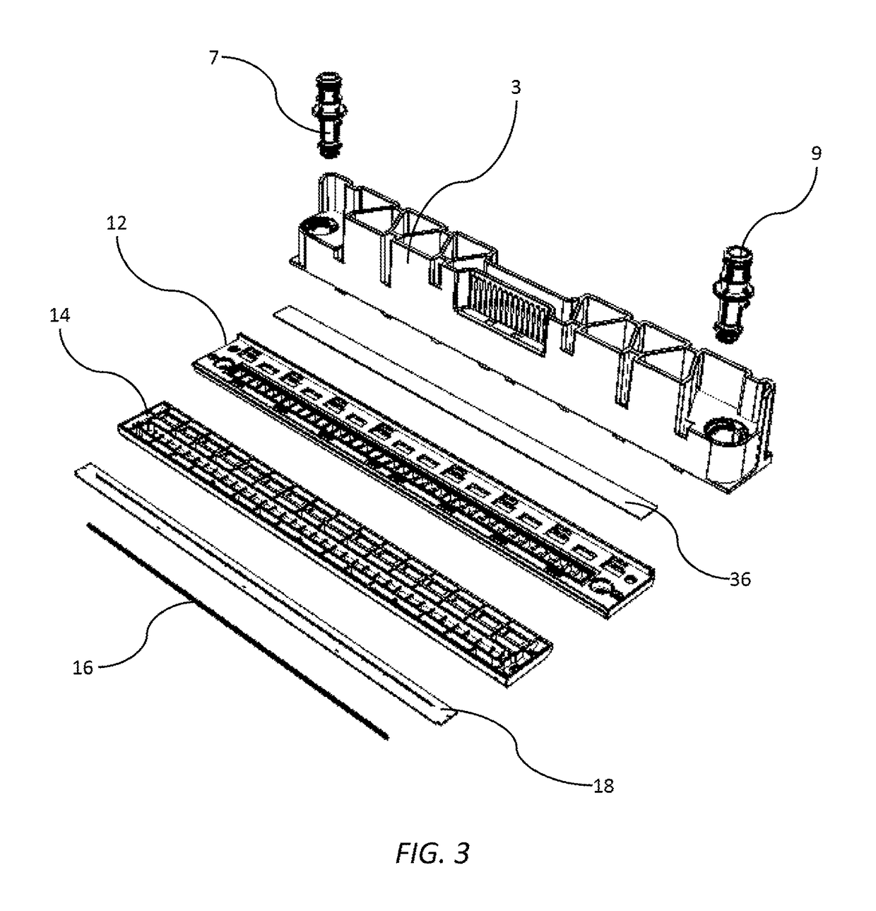 Inkjet printhead with air cavities defined by ribs protruding into fluid channel