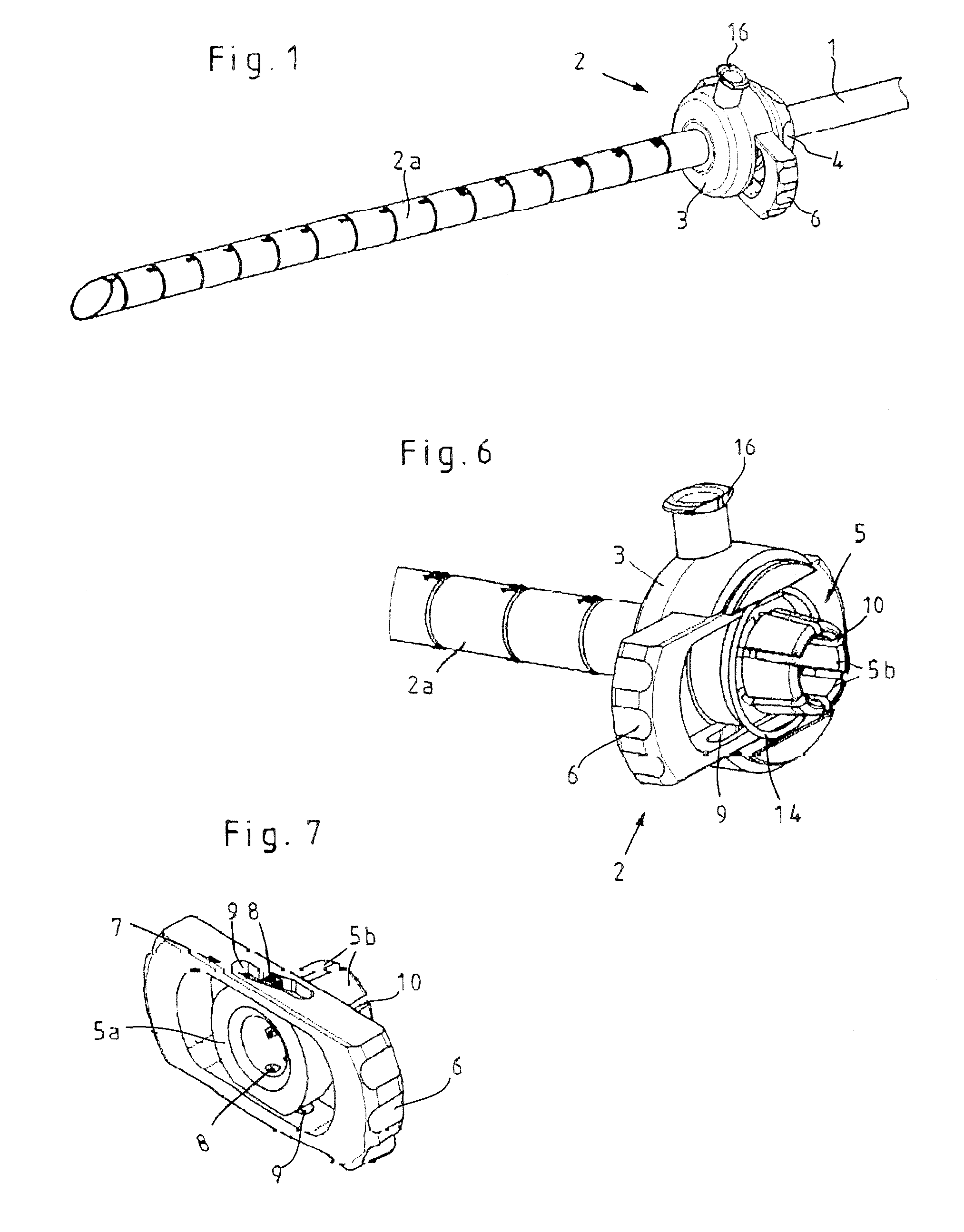 Device for affixing to cylindrical components of medical instruments
