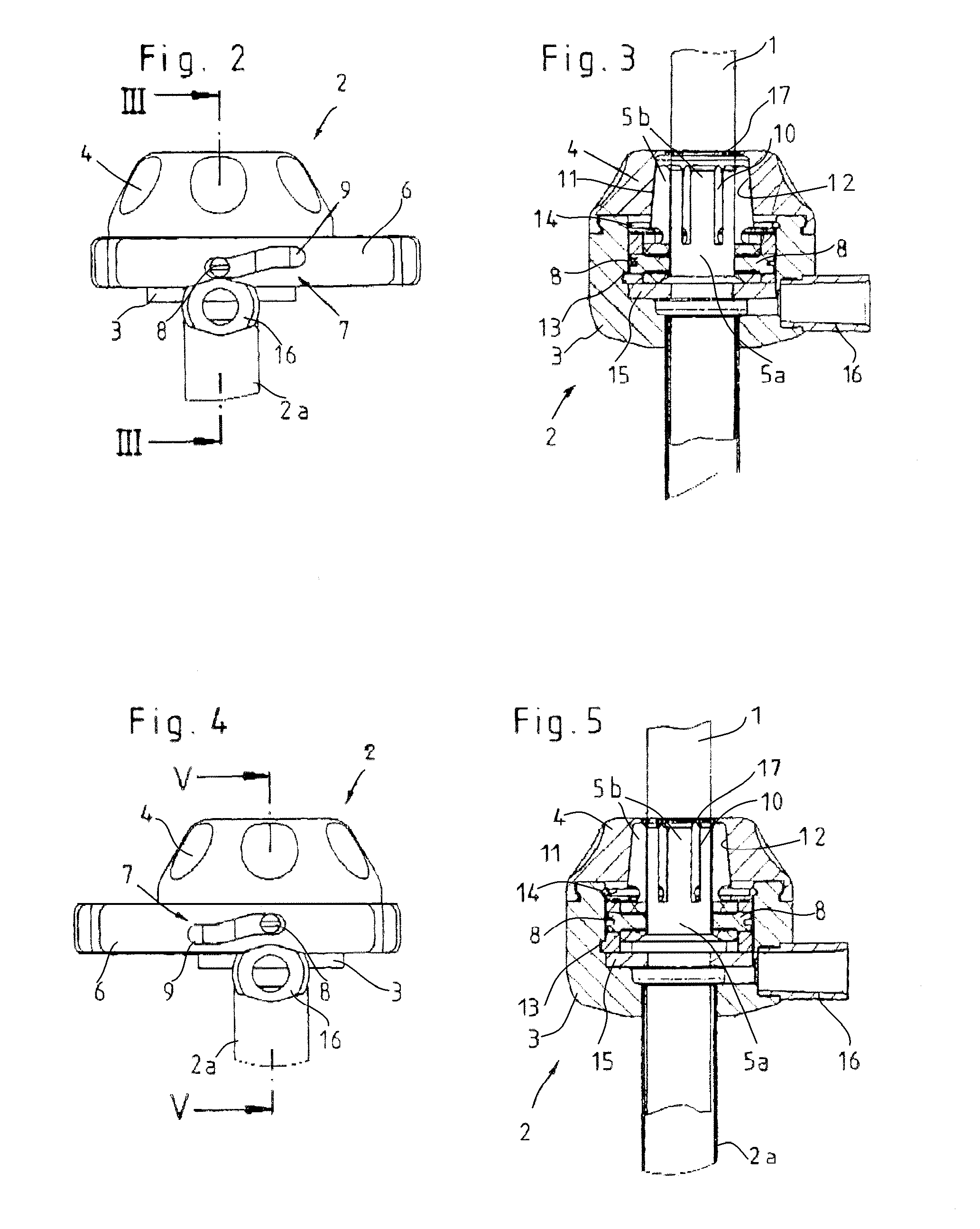 Device for affixing to cylindrical components of medical instruments