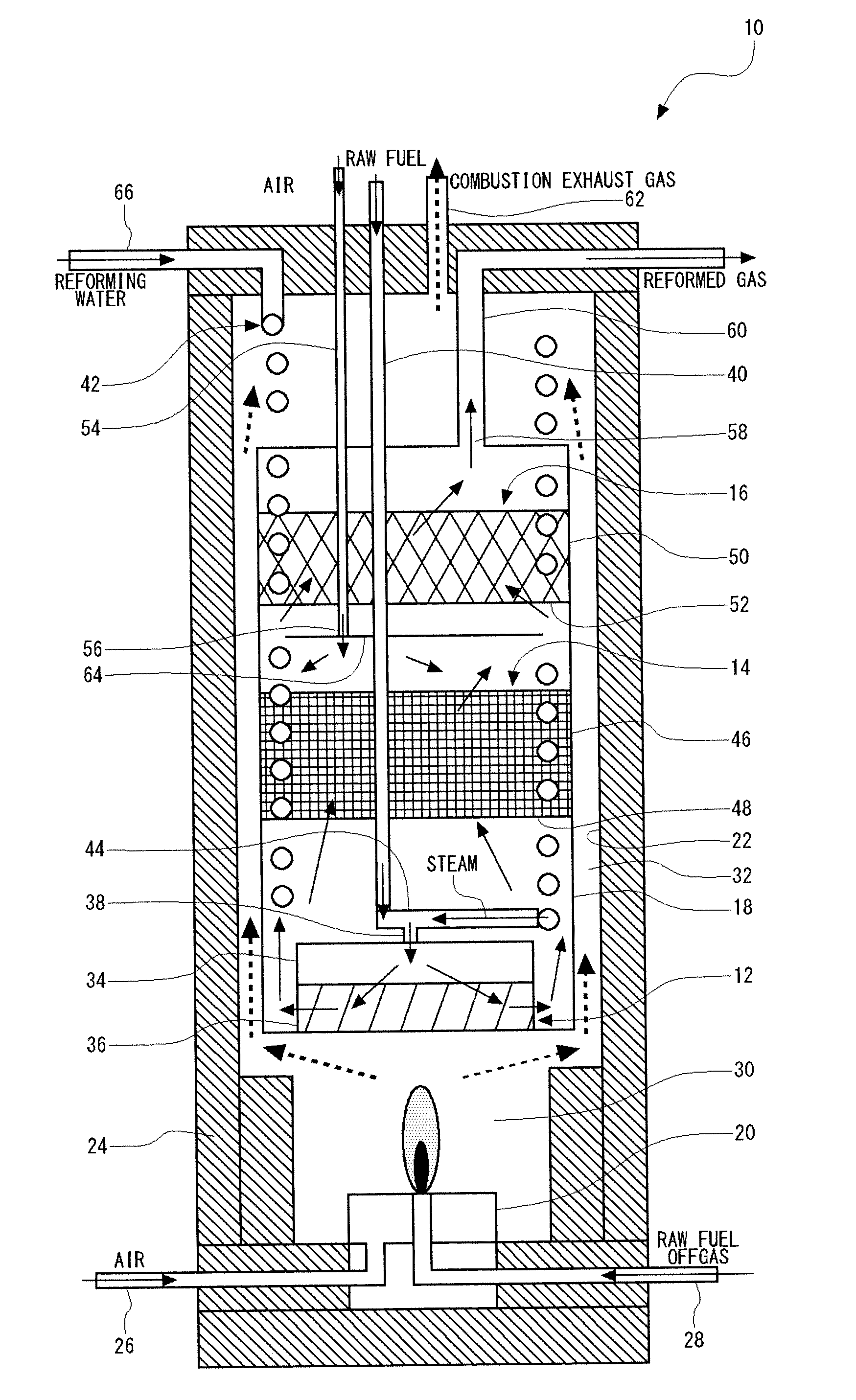 Reforming apparatus for fuel cell