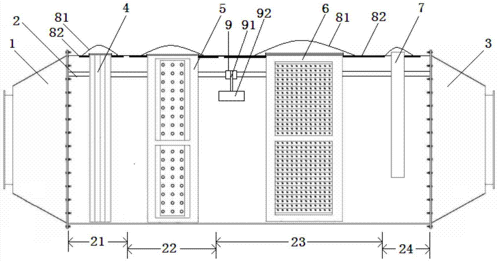 A modular waste gas treatment device