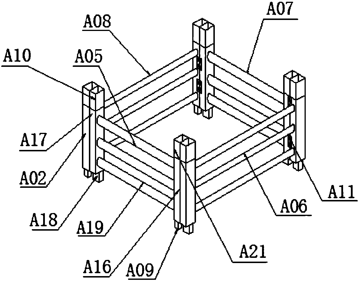 Steel scaffold capable of being conveniently disassembled and assembled and application method thereof