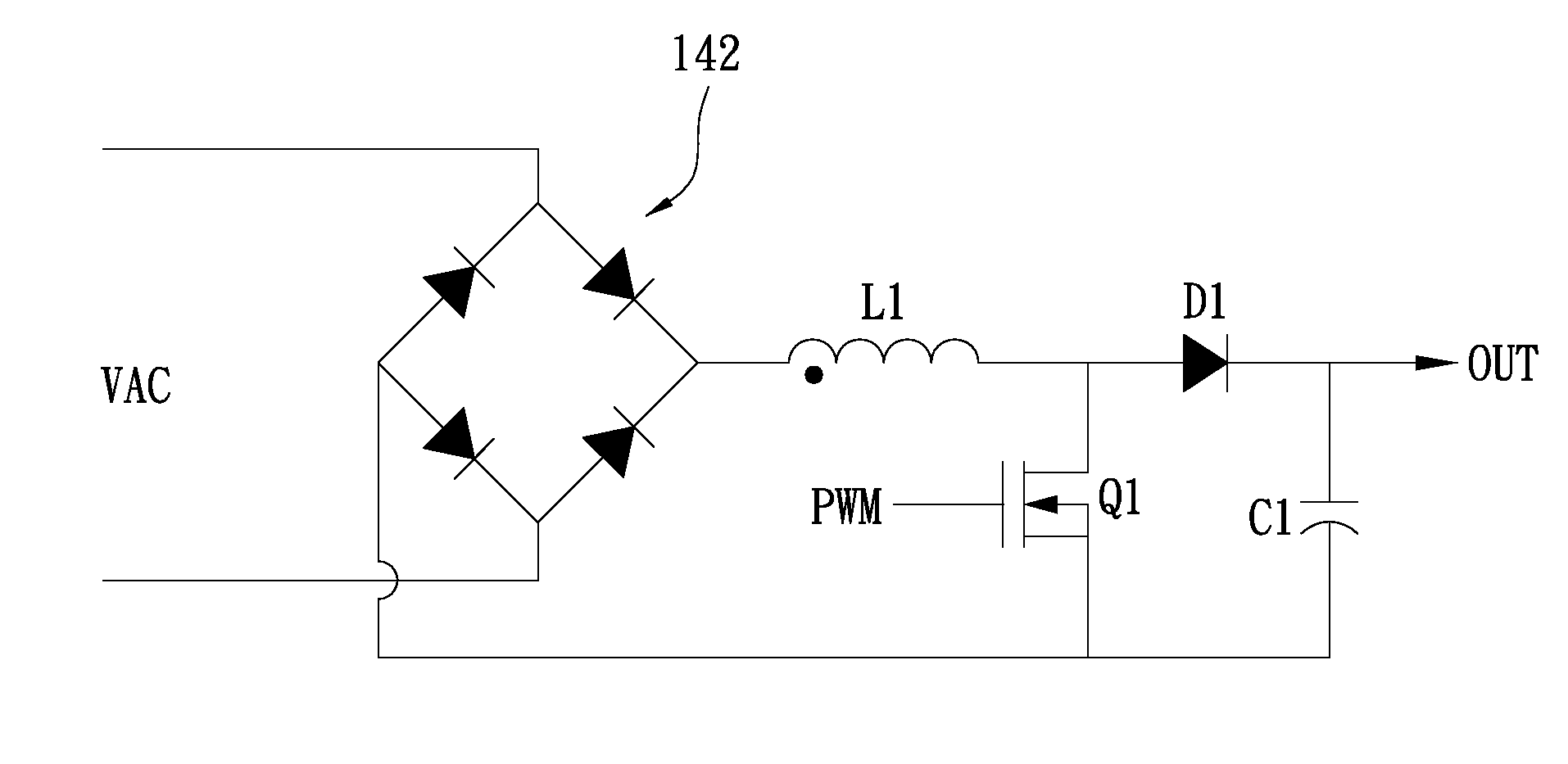 Power factor correction boost converter and frequency switching modulation method thereof