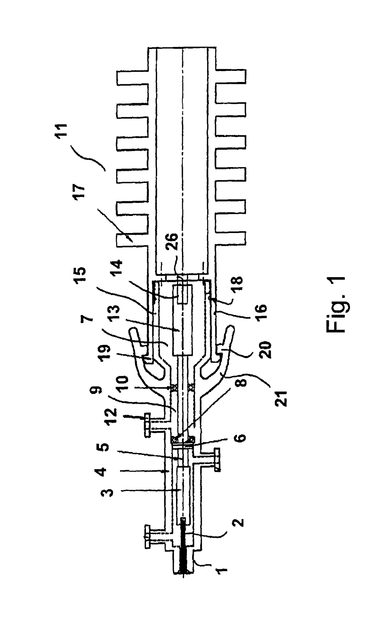 Catheter device having a coupling device for a drive device