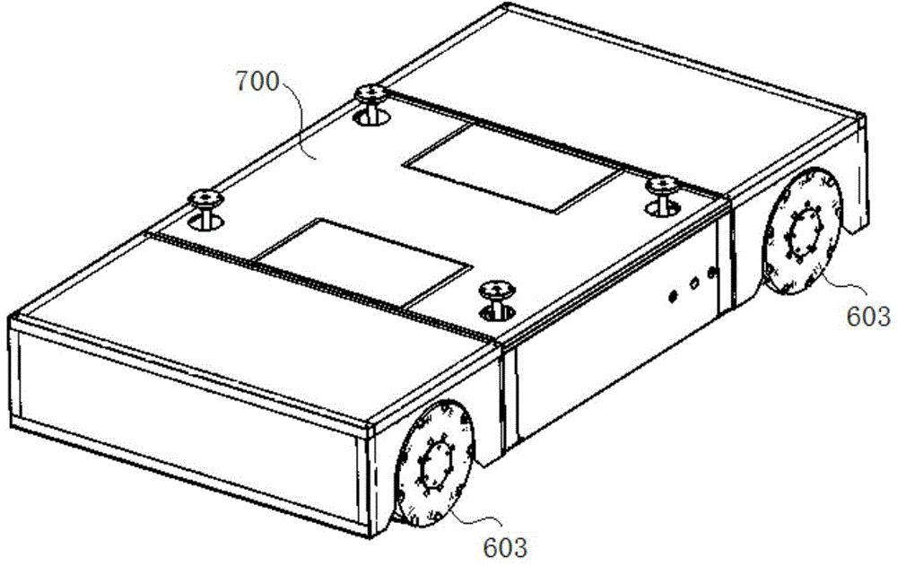 Independent suspension support mechanism of AGV (automatic guided vehicle) with Mecanum wheels