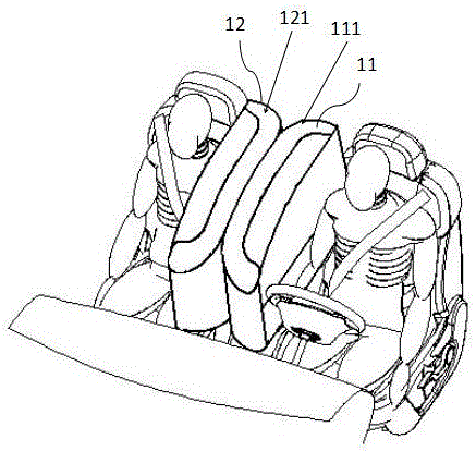 Car safety airbag system with mutual support