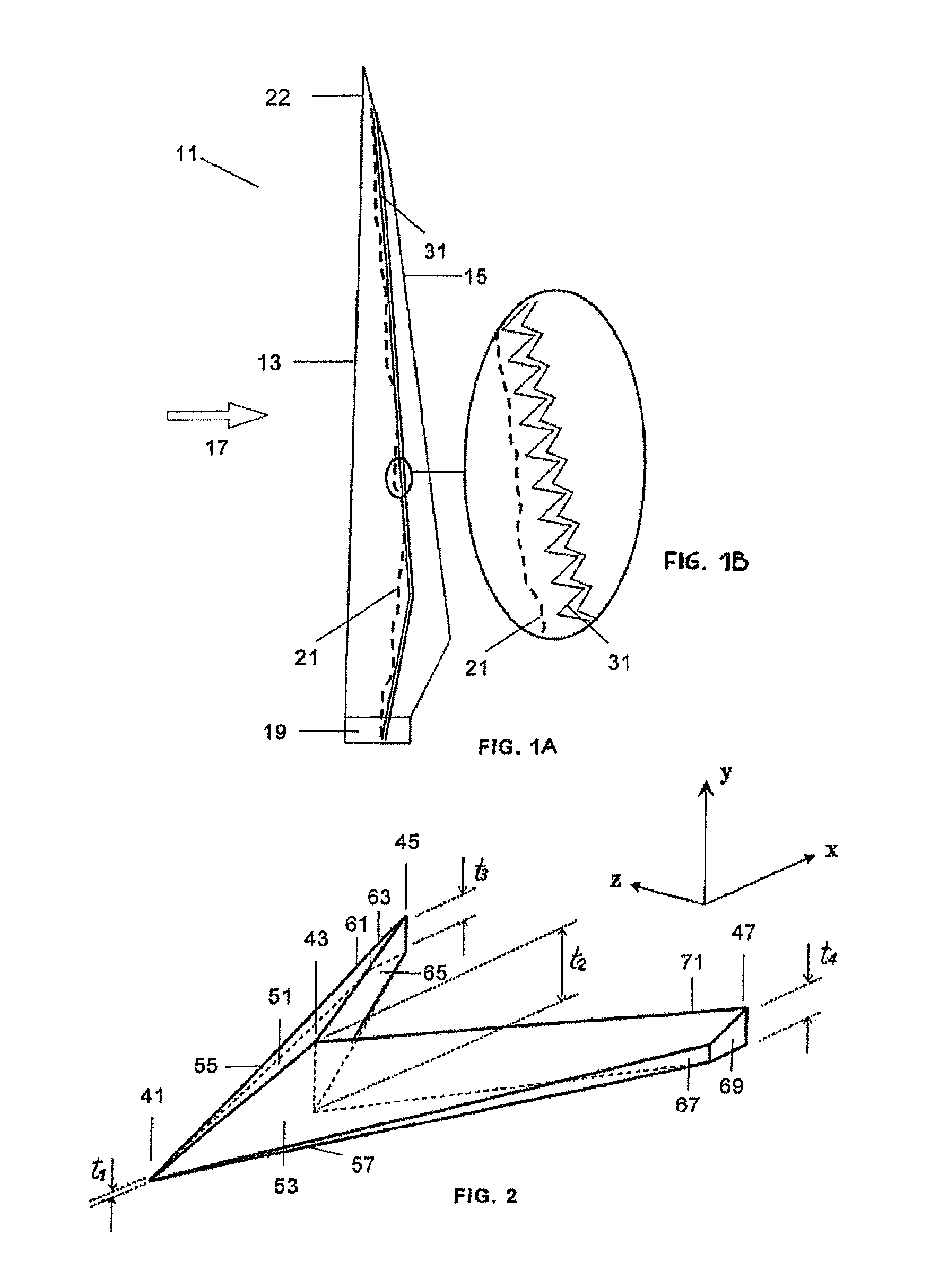 Wind turbine blade with anti-noise devices