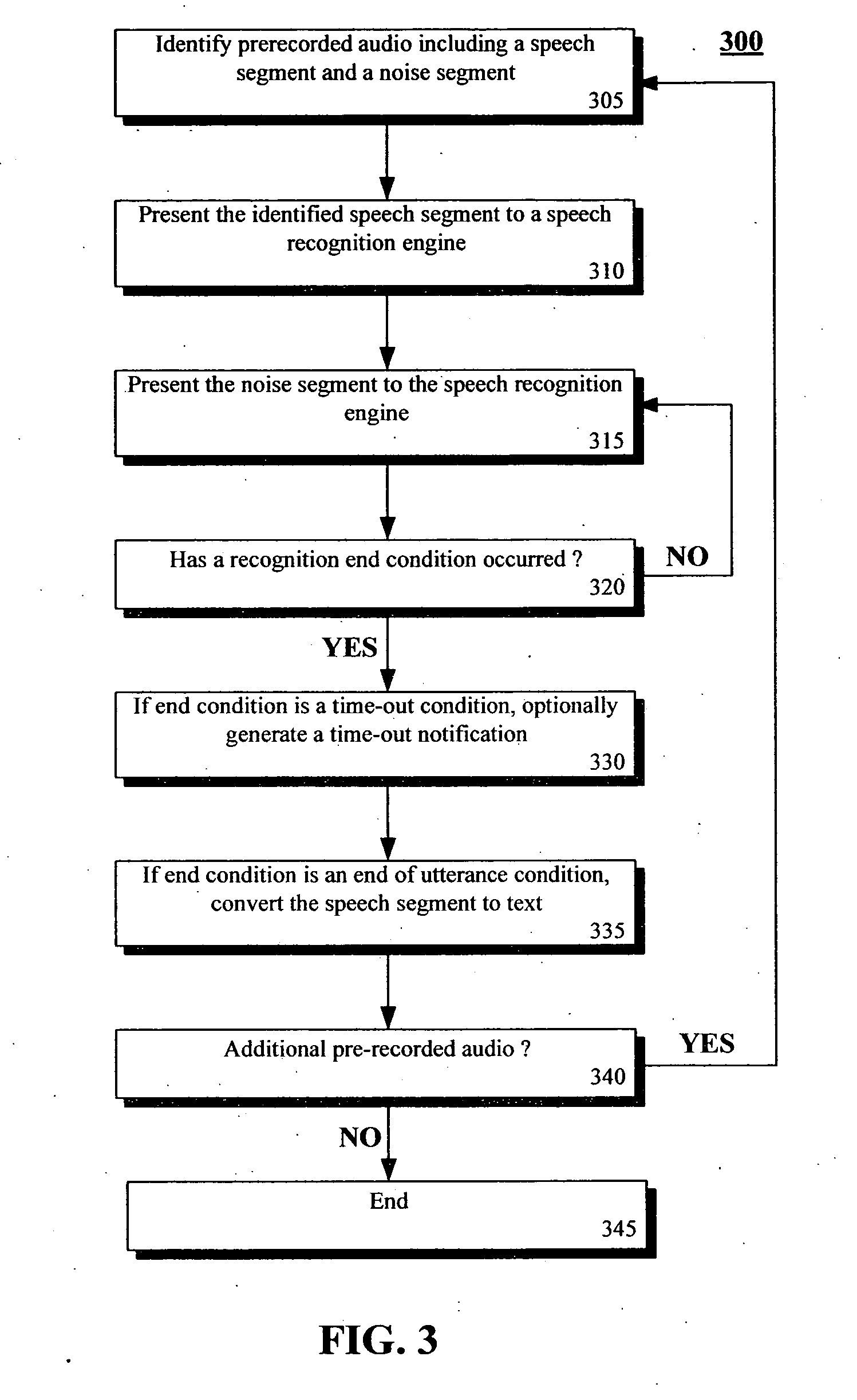 Noise playback enhancement of prerecorded audio for speech recognition operations