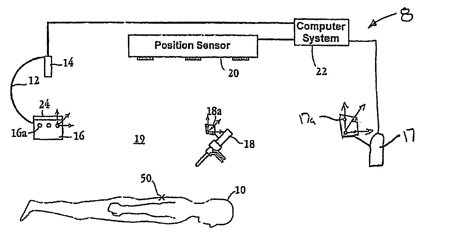 Method and apparatus for guiding a medical instrument to a subsurface target site in a patient