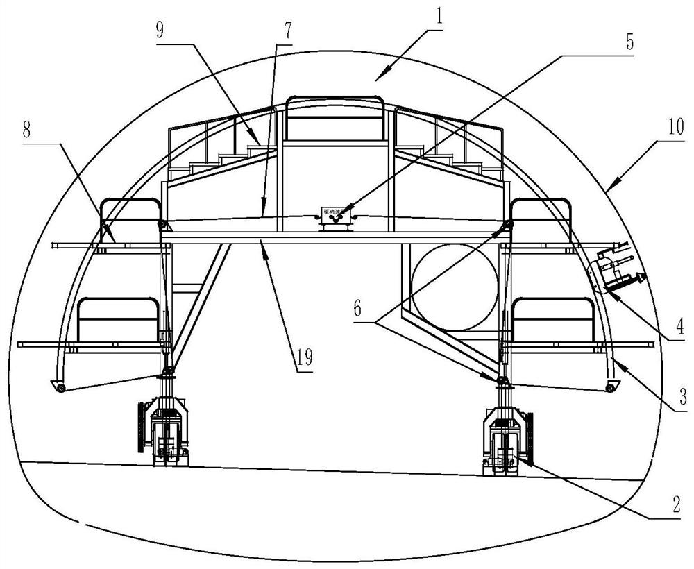 Use method of tunnel lining maintenance film-coating trolley
