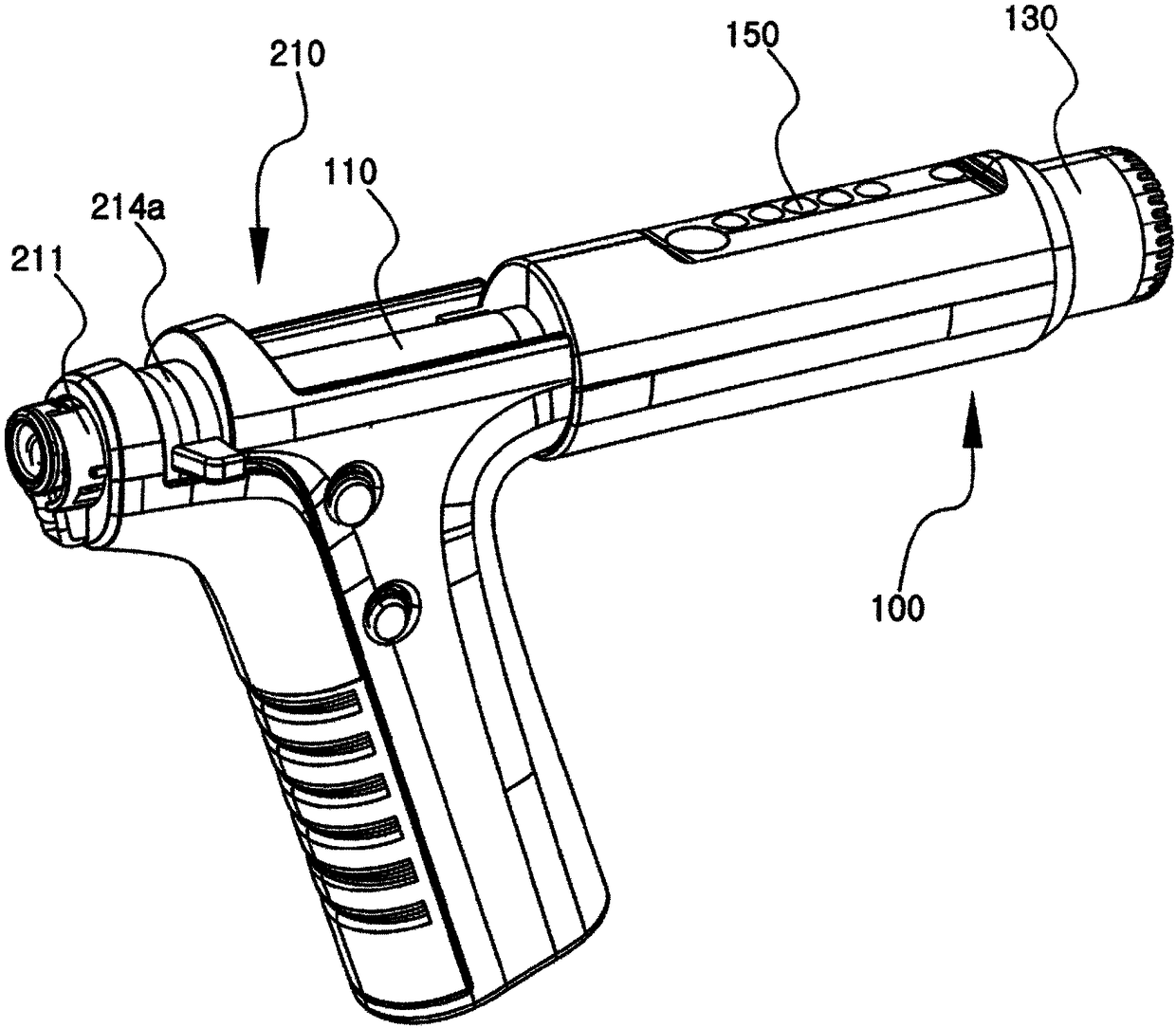 Automatic multifunctional liquid injector having separation type operation device