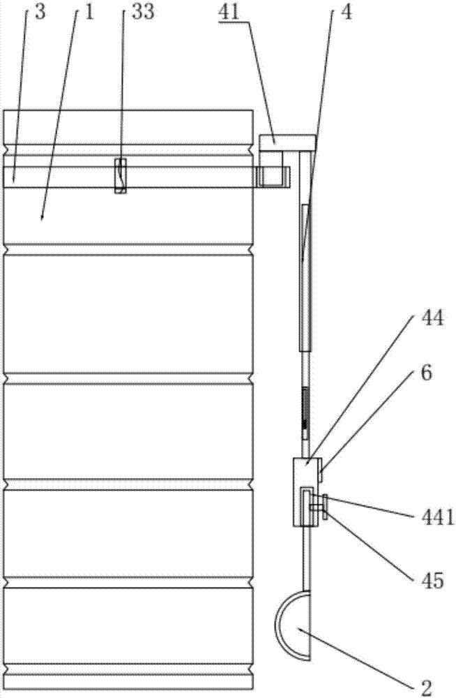 Milk powder spoon fixing device