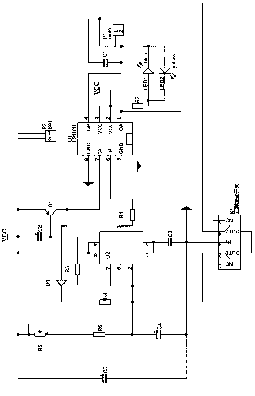 Motor running timing control circuit based on chips