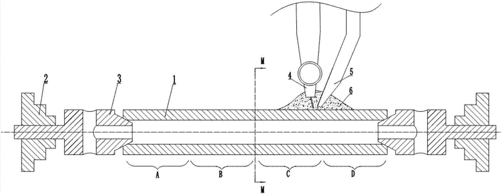 Surfacing process for crystallizer foot roller and workpiece clamping tool