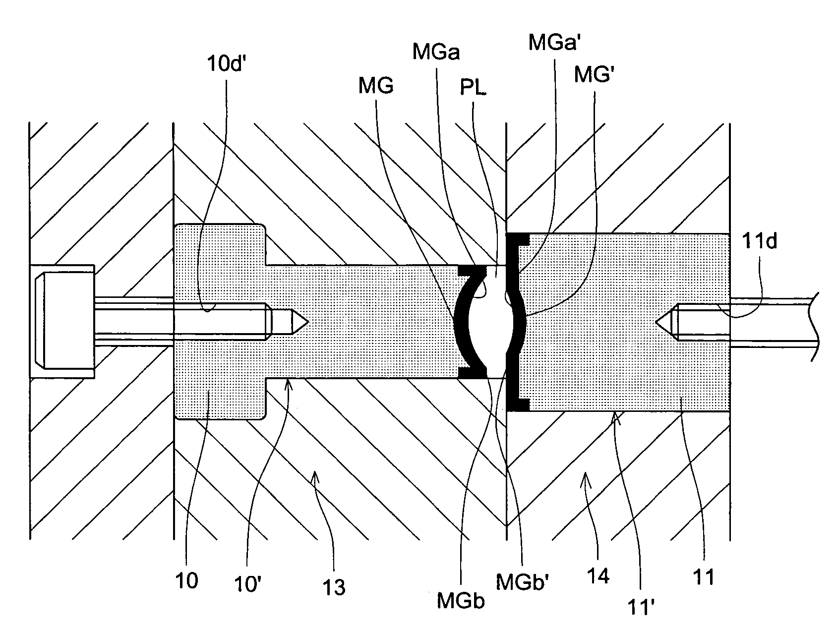 Metallic mold for optical element and optical element