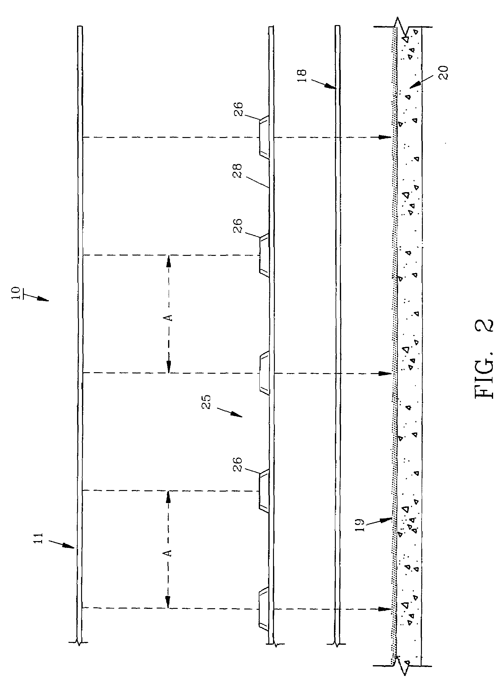 Preformed pavement warning assembly and method