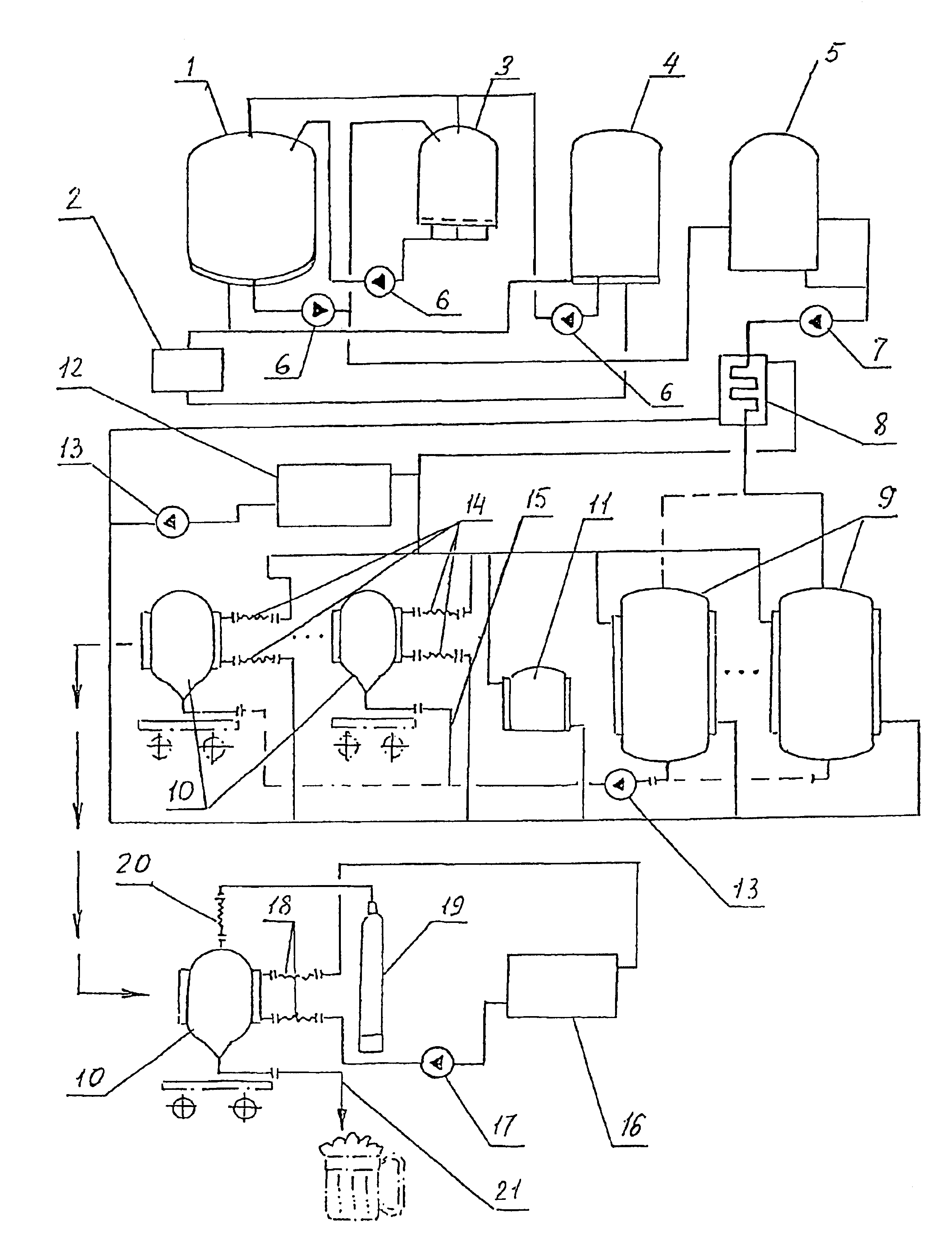 Device for producing beer and a unit for after-fermentation