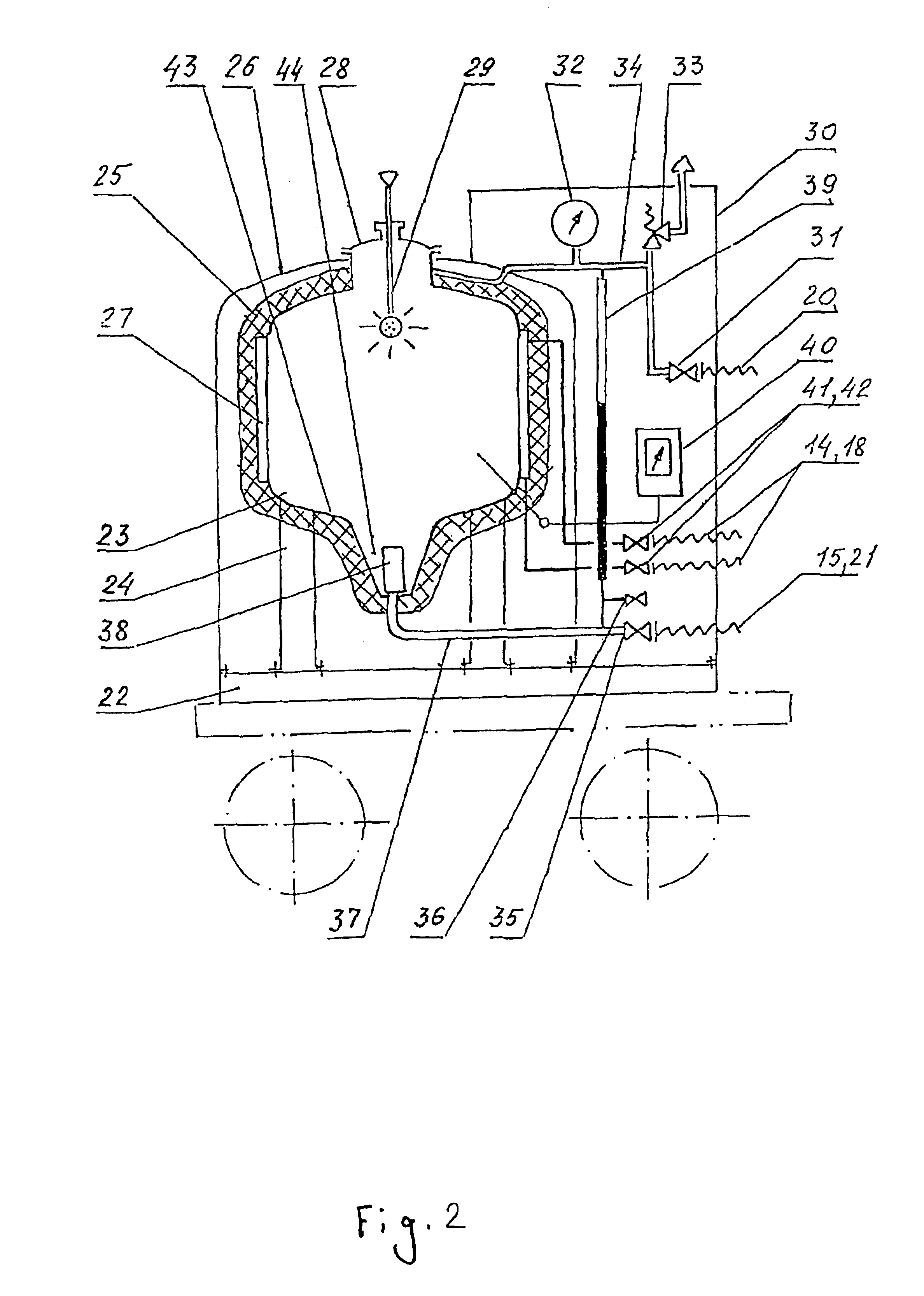 Device for producing beer and a unit for after-fermentation