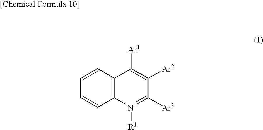 Quinolinium ion derivatives, process for the production of the derivatives, products made by using the same, and reduction and oxidation methods with the derivatives