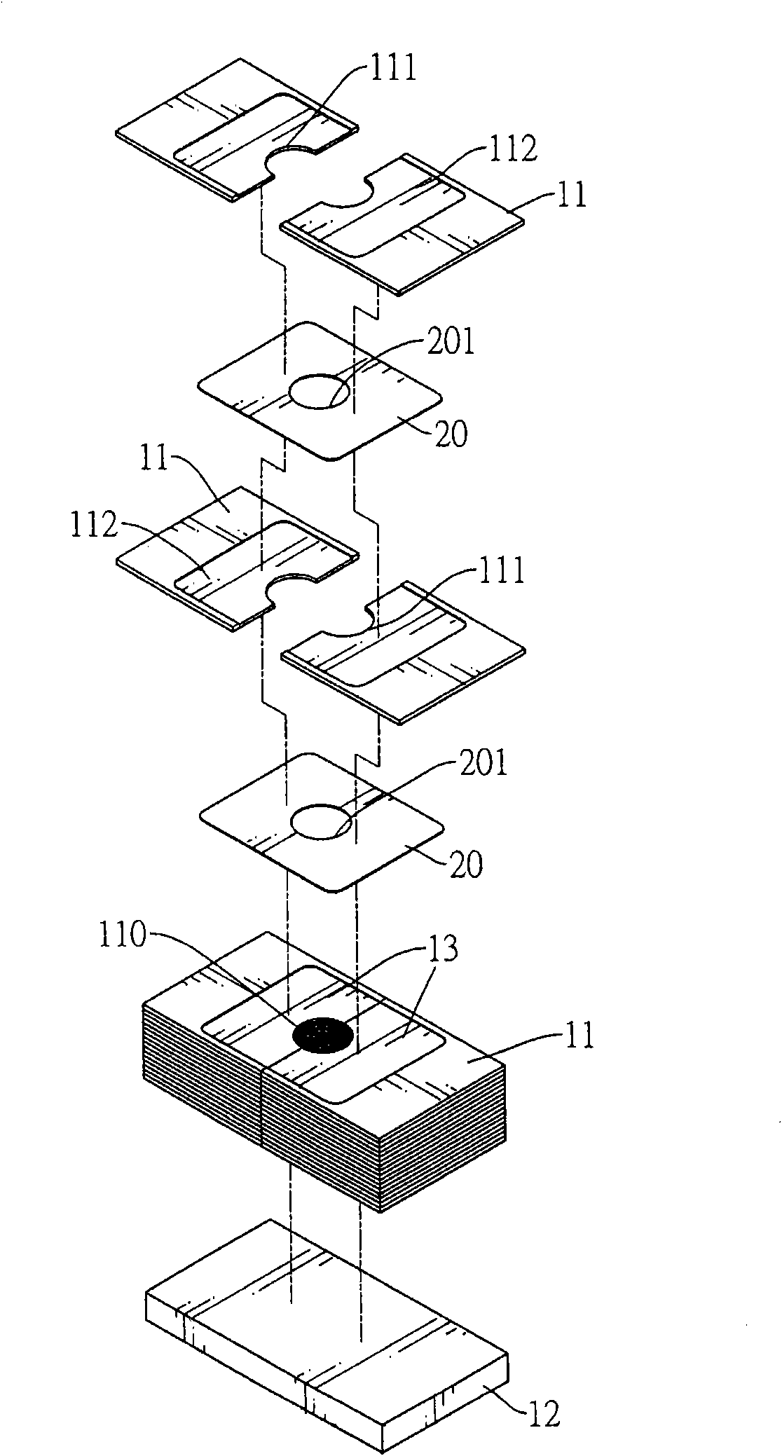 Manufacturing method of high-density heat dissipating device with multiple heat dissipating fins