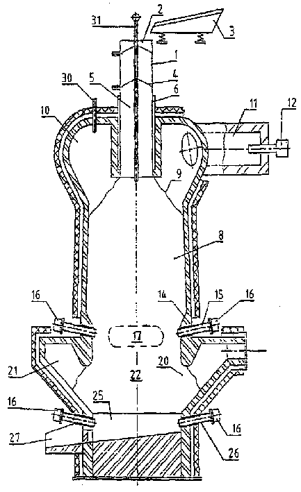 Reactor and method for gasifying and/or melting materials