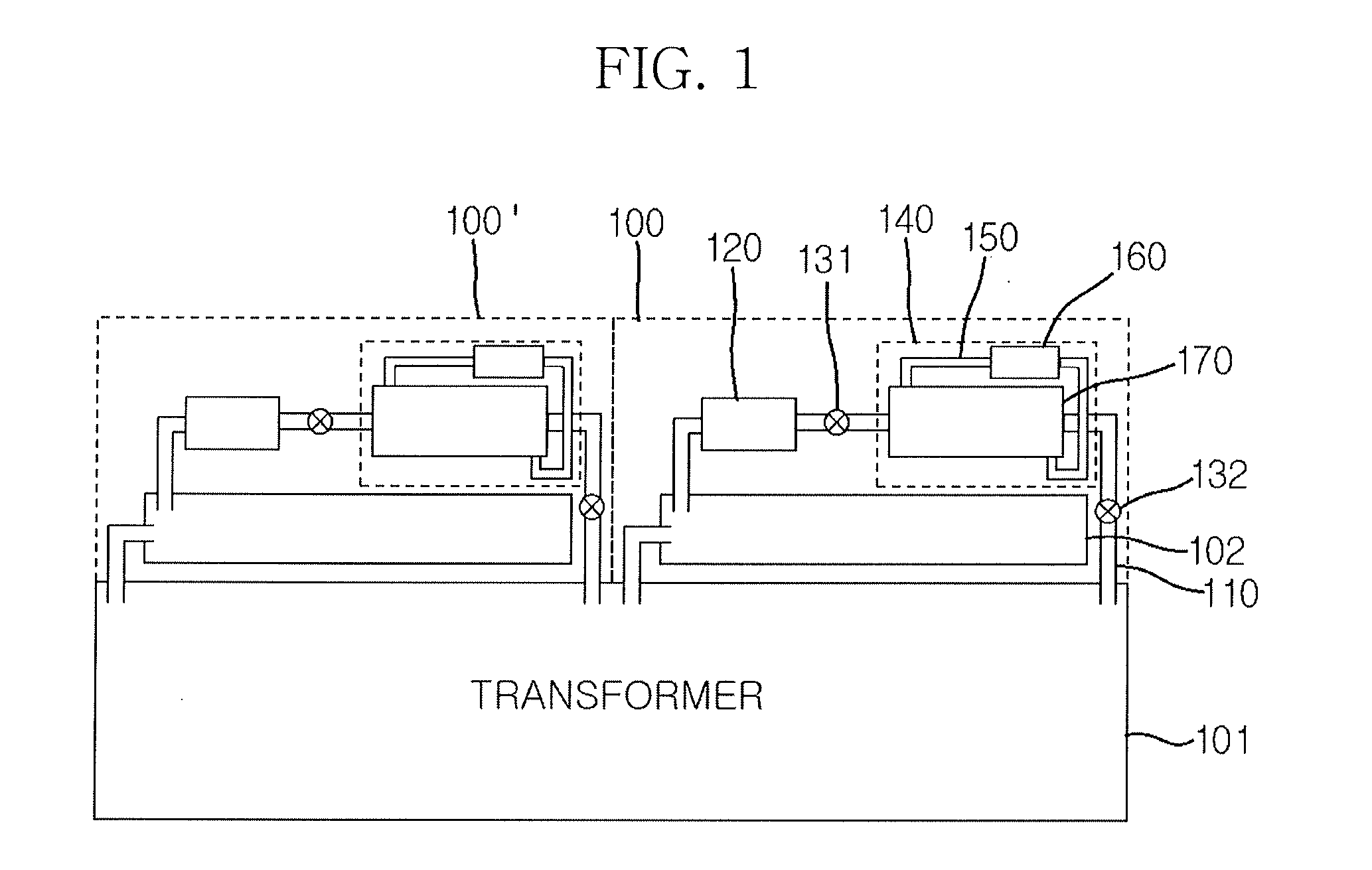Heat exchange type cooling apparatus for a transformer