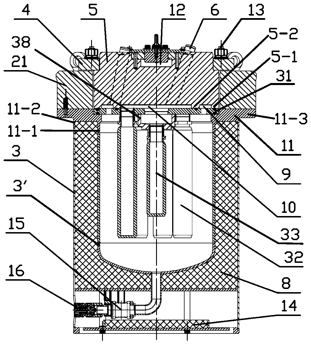 Pressure drainage type radioactive sewage filter