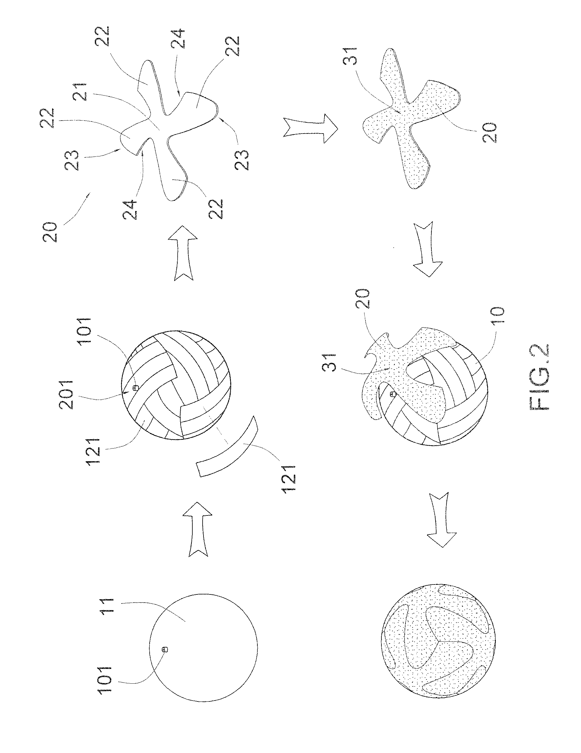 Method of Producing Sportsball with Sculptural Ball Surface