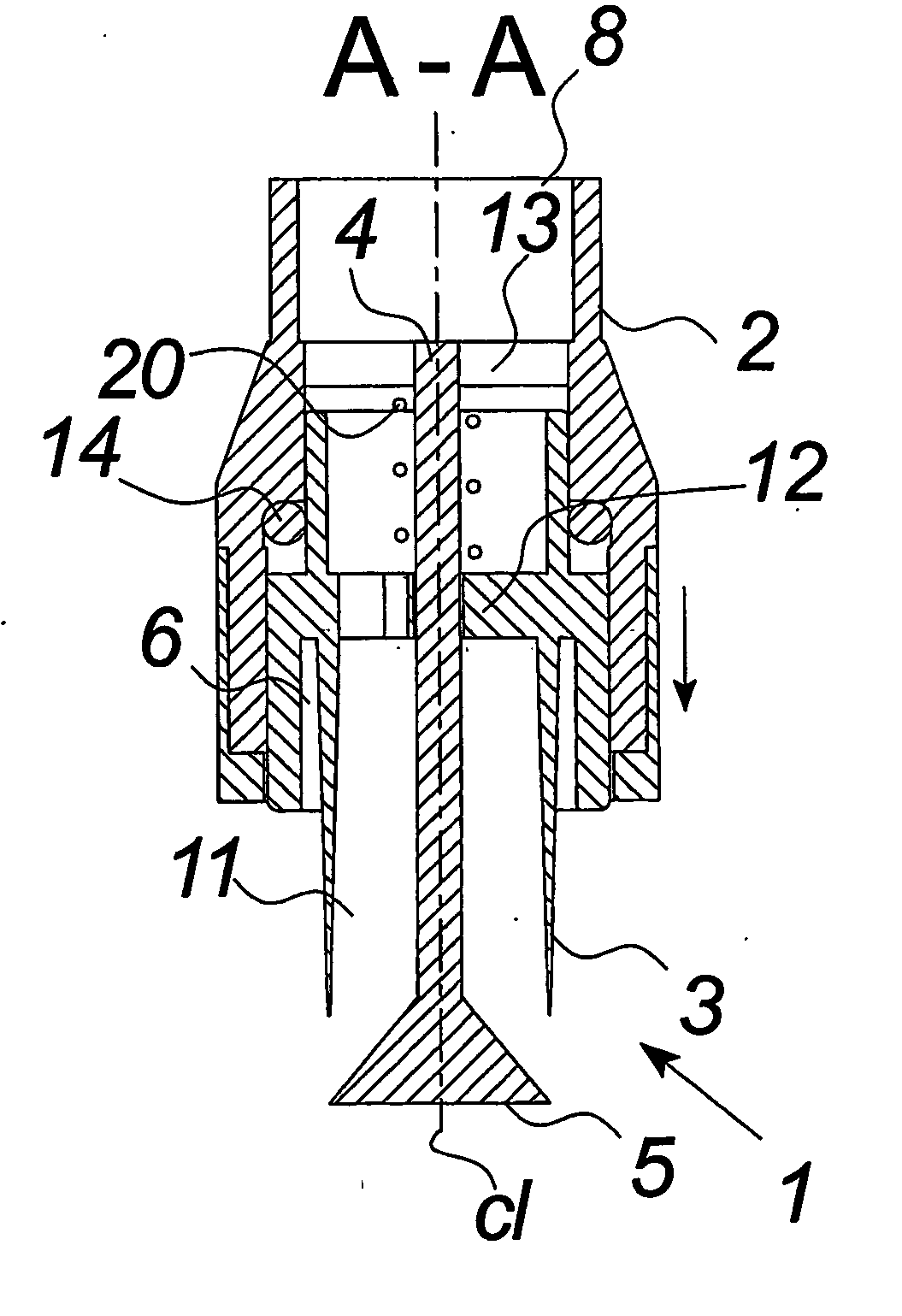 Pouring spout for a container including a liquid, container, method and use hereof