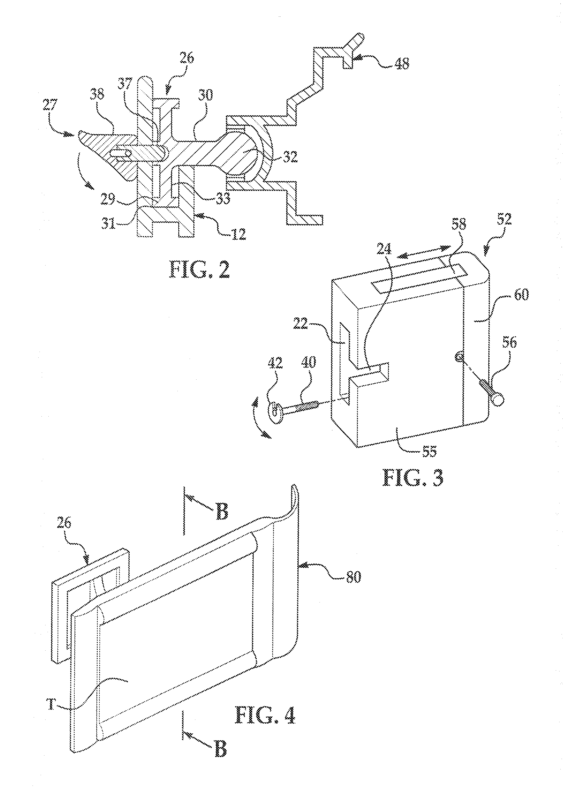 Touch screen video display device mounting system securing to vehicle seat headrest