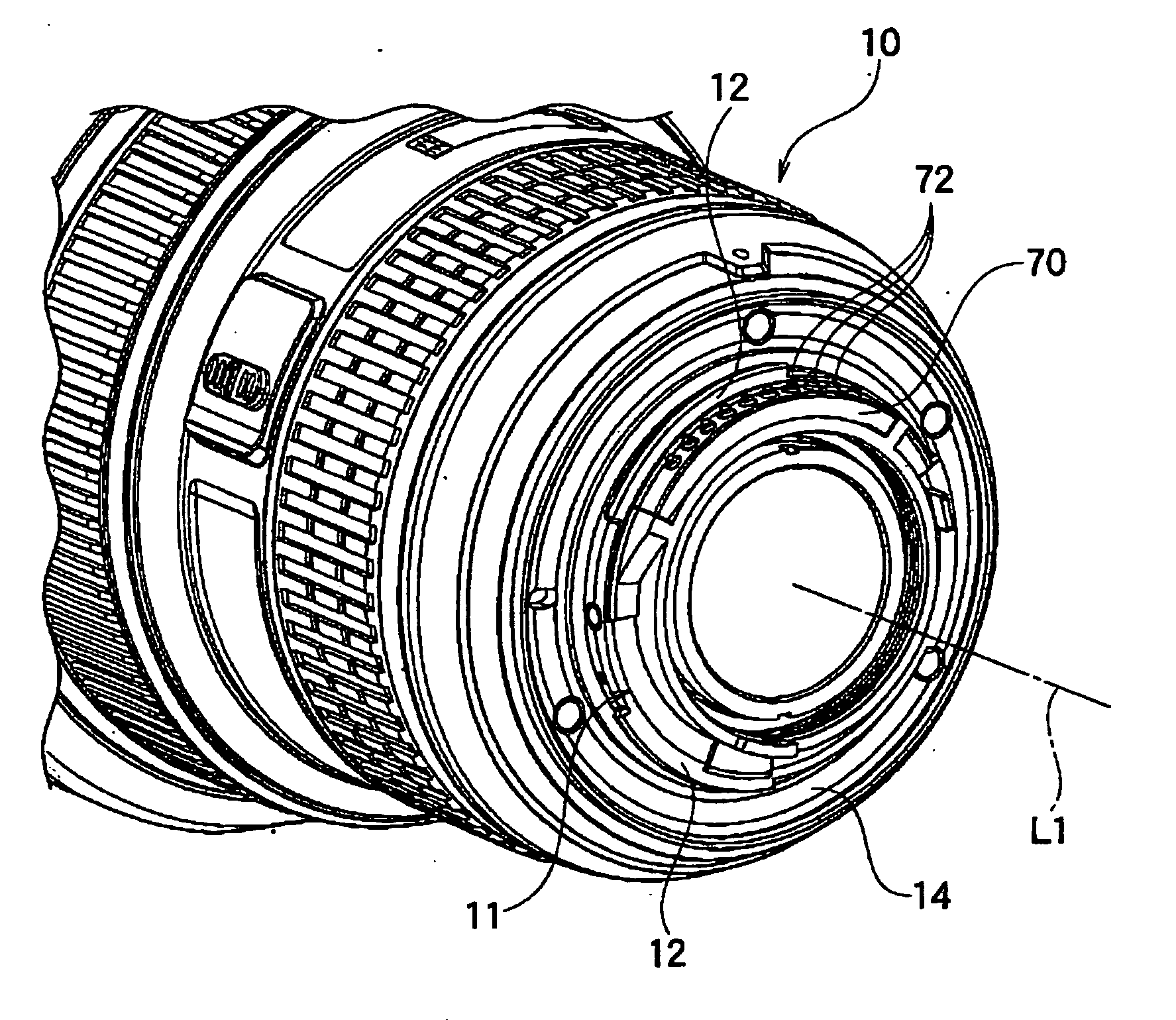 Lens barrel, photographic device, and production method of same