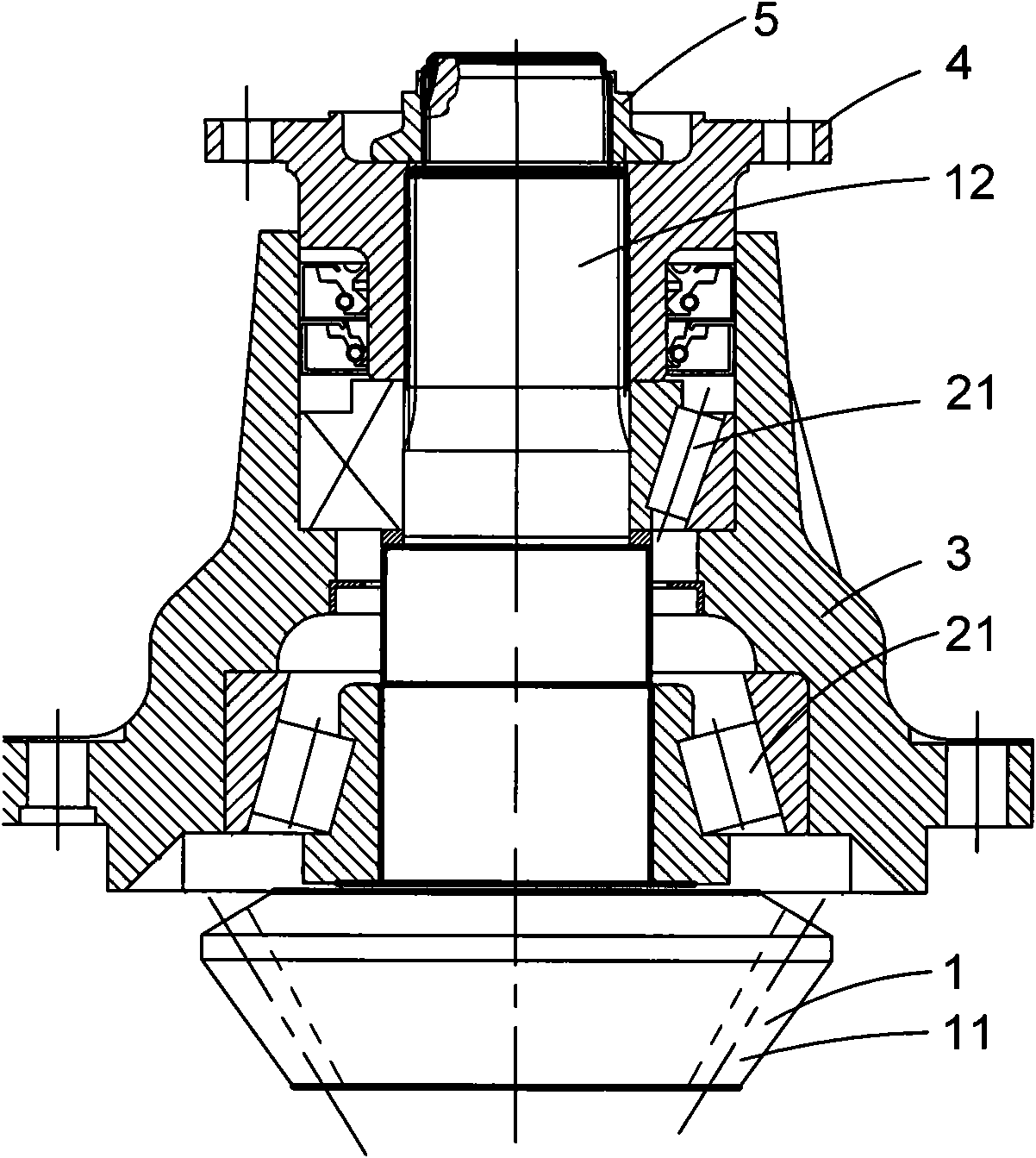 Adaptor device for synchronous butt joint of main cone nut and flange of automobile drive axle assembly