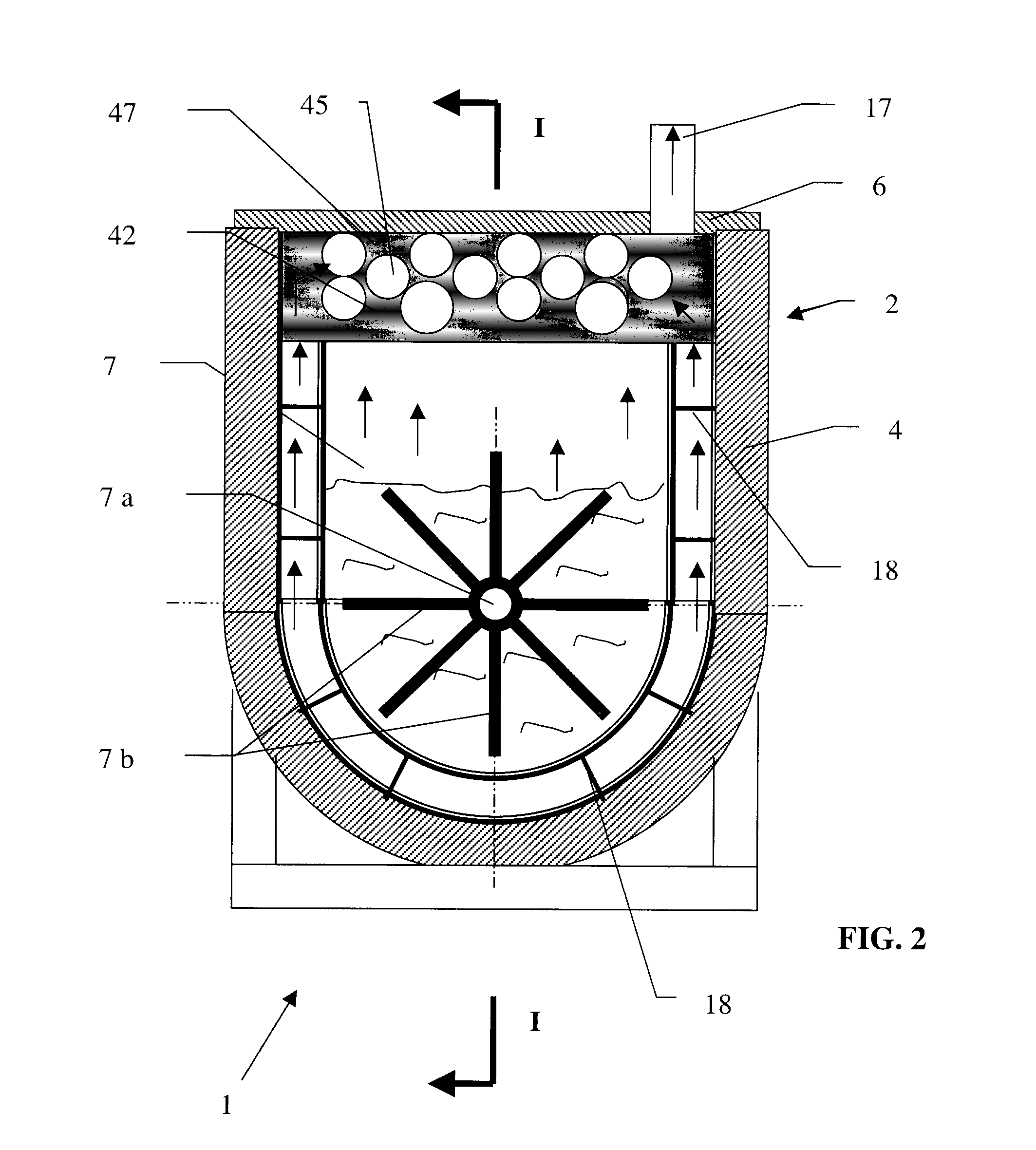 Apparatus for the thermal treatment of organics materials and method therefor