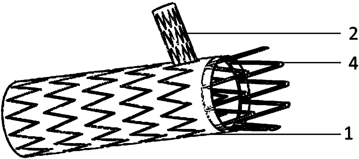 Integrated covered branch vessel stent and its delivery system