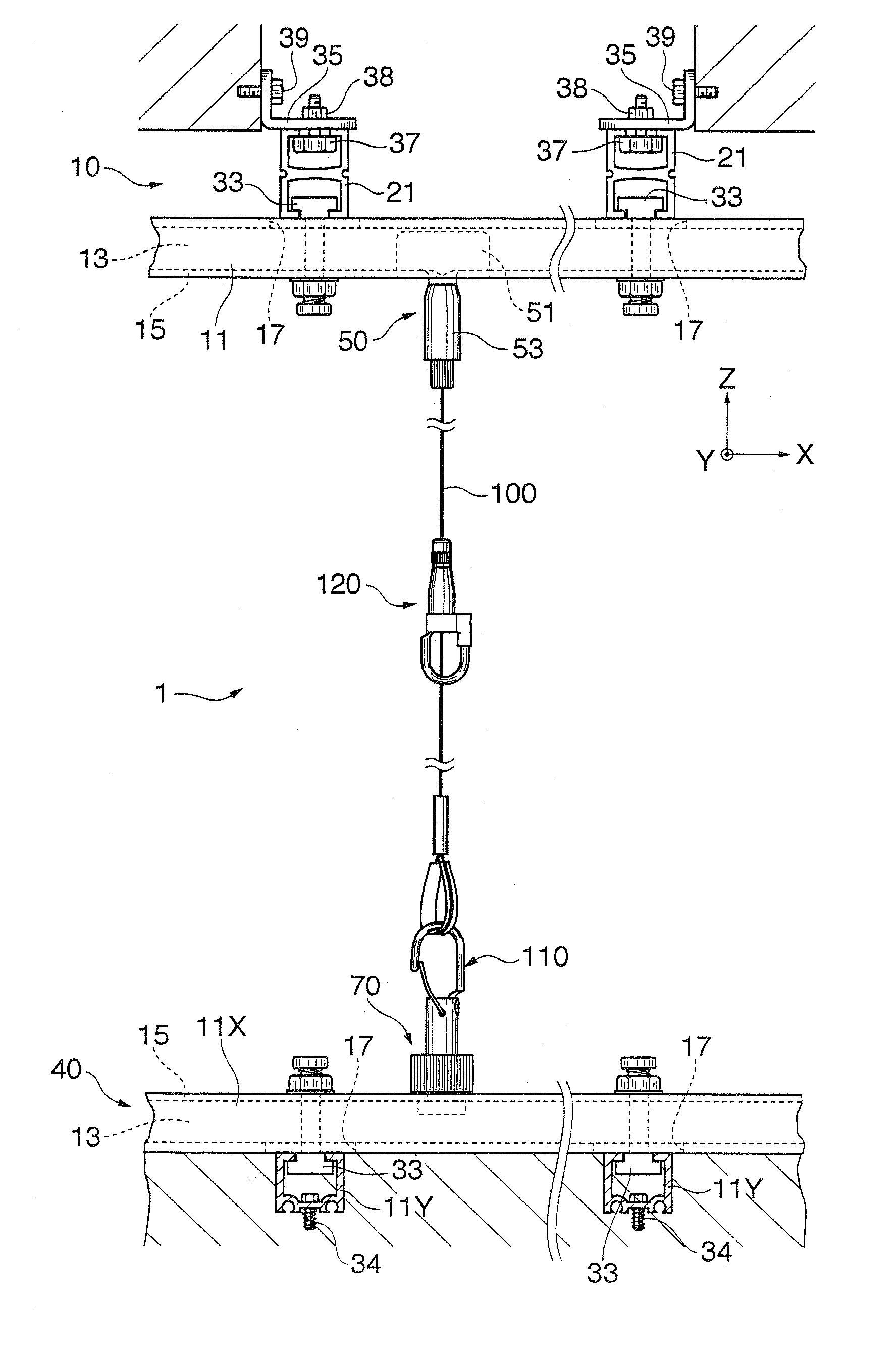 Article hanging system, slidable wire holder, detachable wire holder, wire hook and wire gripper