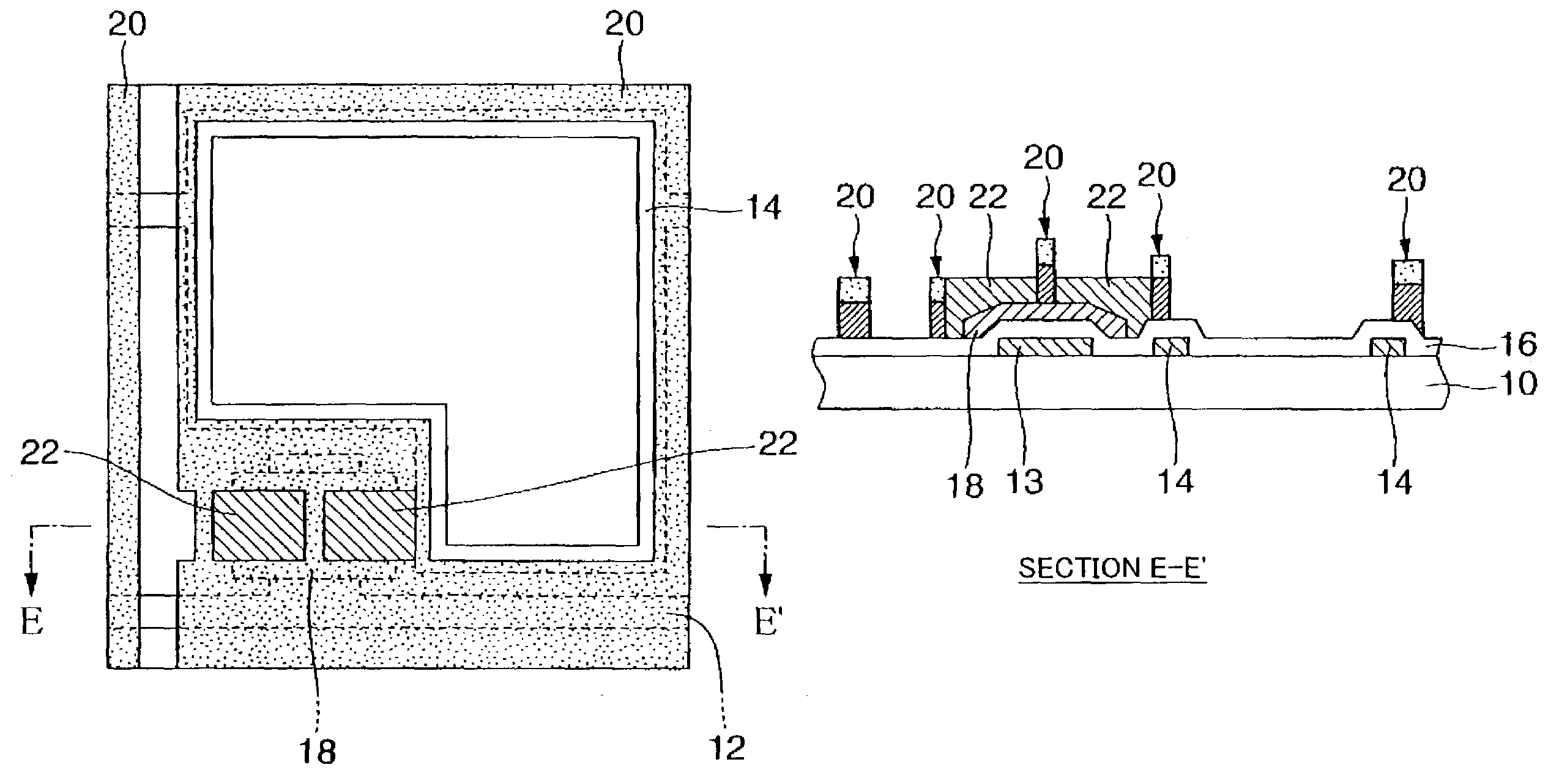 Liquid crystal display device having partition walls