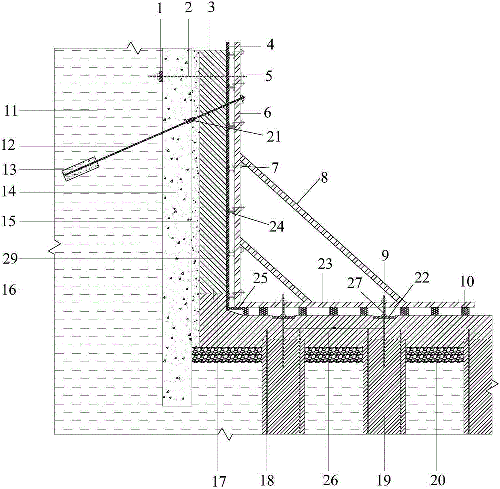 Construction method of self-supporting single-side formwork erecting system of ultrahigh exterior wall of basement