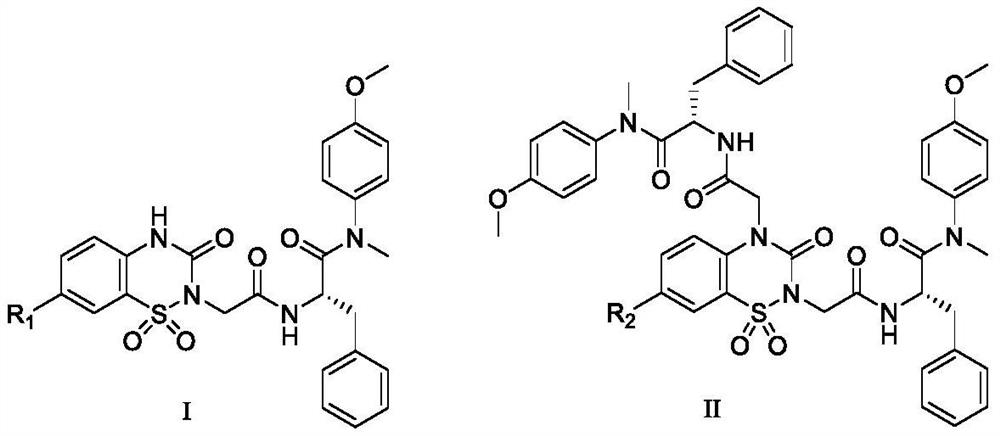 Phenylalanine derivative containing benzothiadiazin-3-one 1,1-dioxide and its preparation method and application
