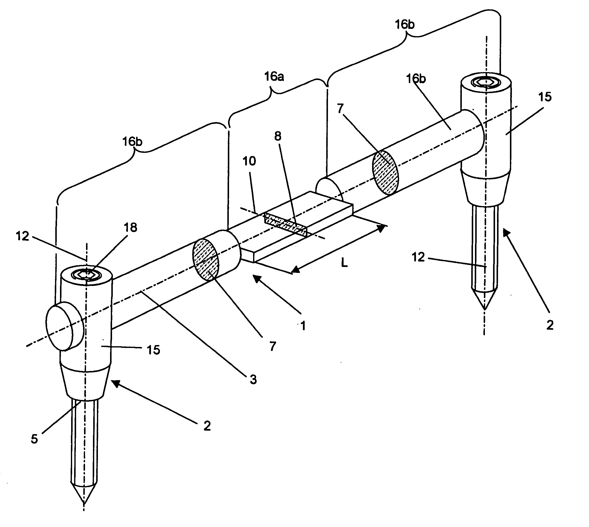 Device for the dynamic stabilization of bones