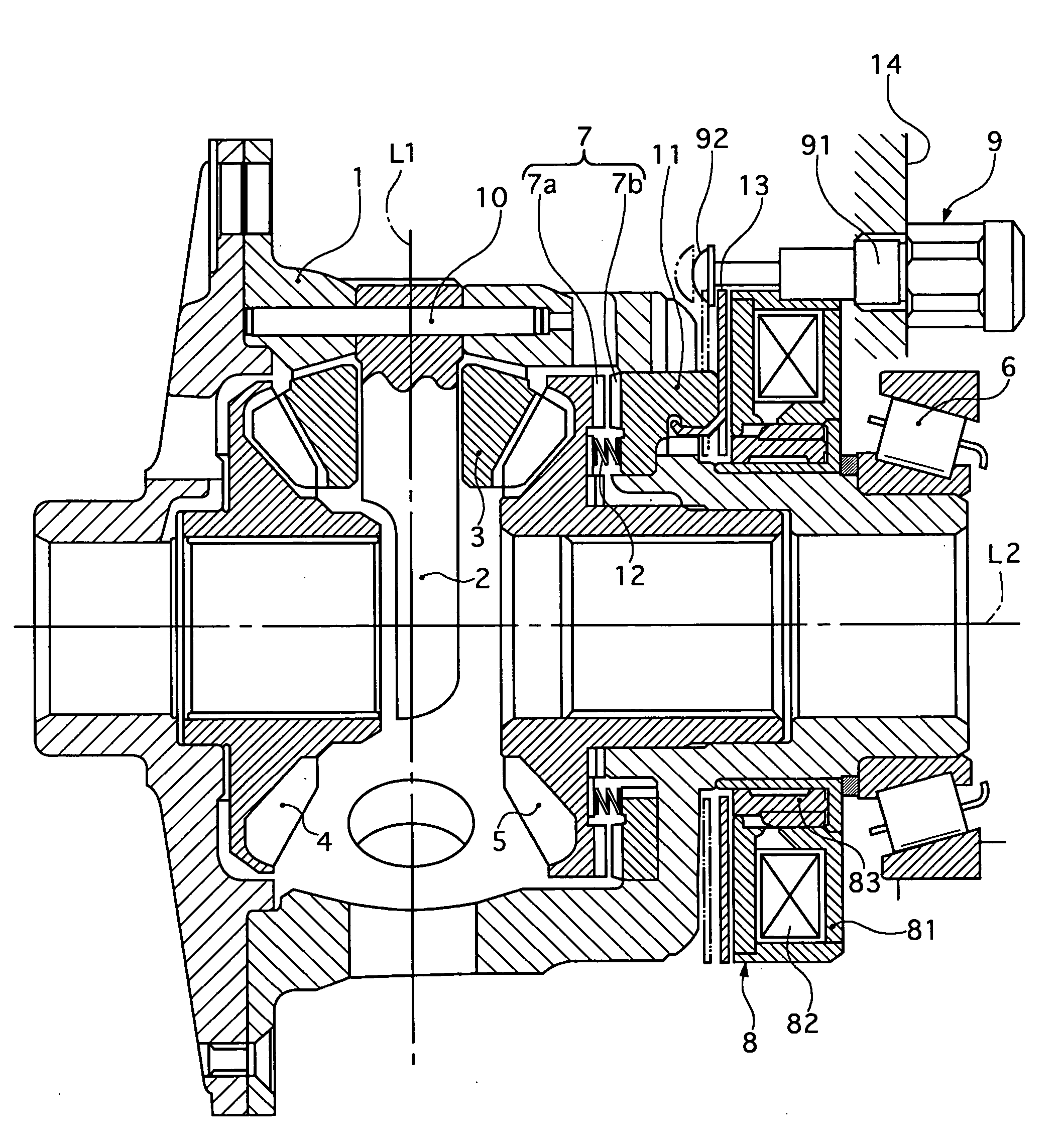 Limited slip differential device
