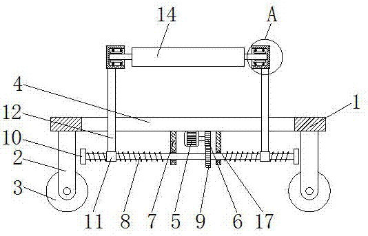 Reeling frame capable of storing cloth rolls of different lengths
