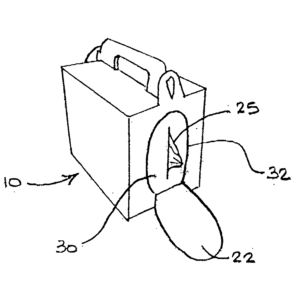 Food container having an integrated napkin housing