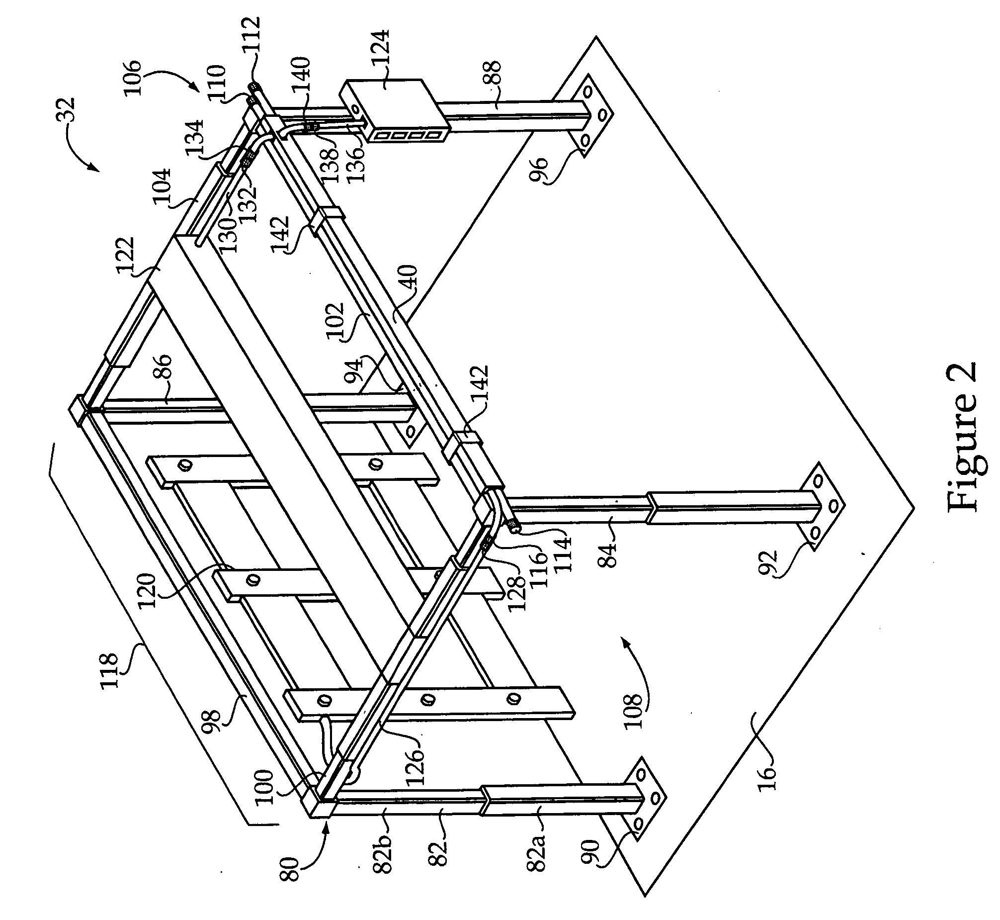 Friction drive material handling system including composite beam and method of operating same