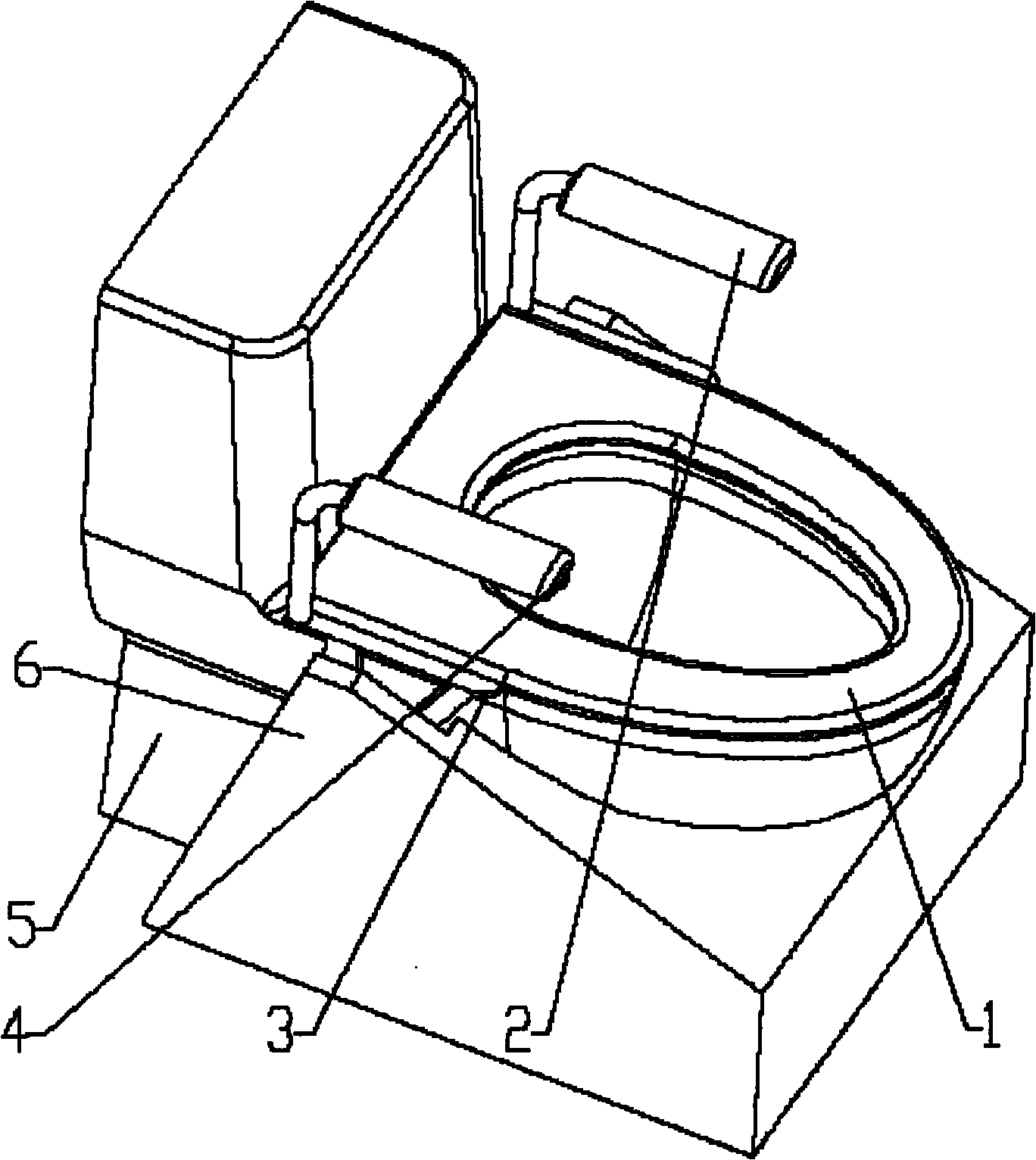 Pedestal pan ring capable of automatic lifting