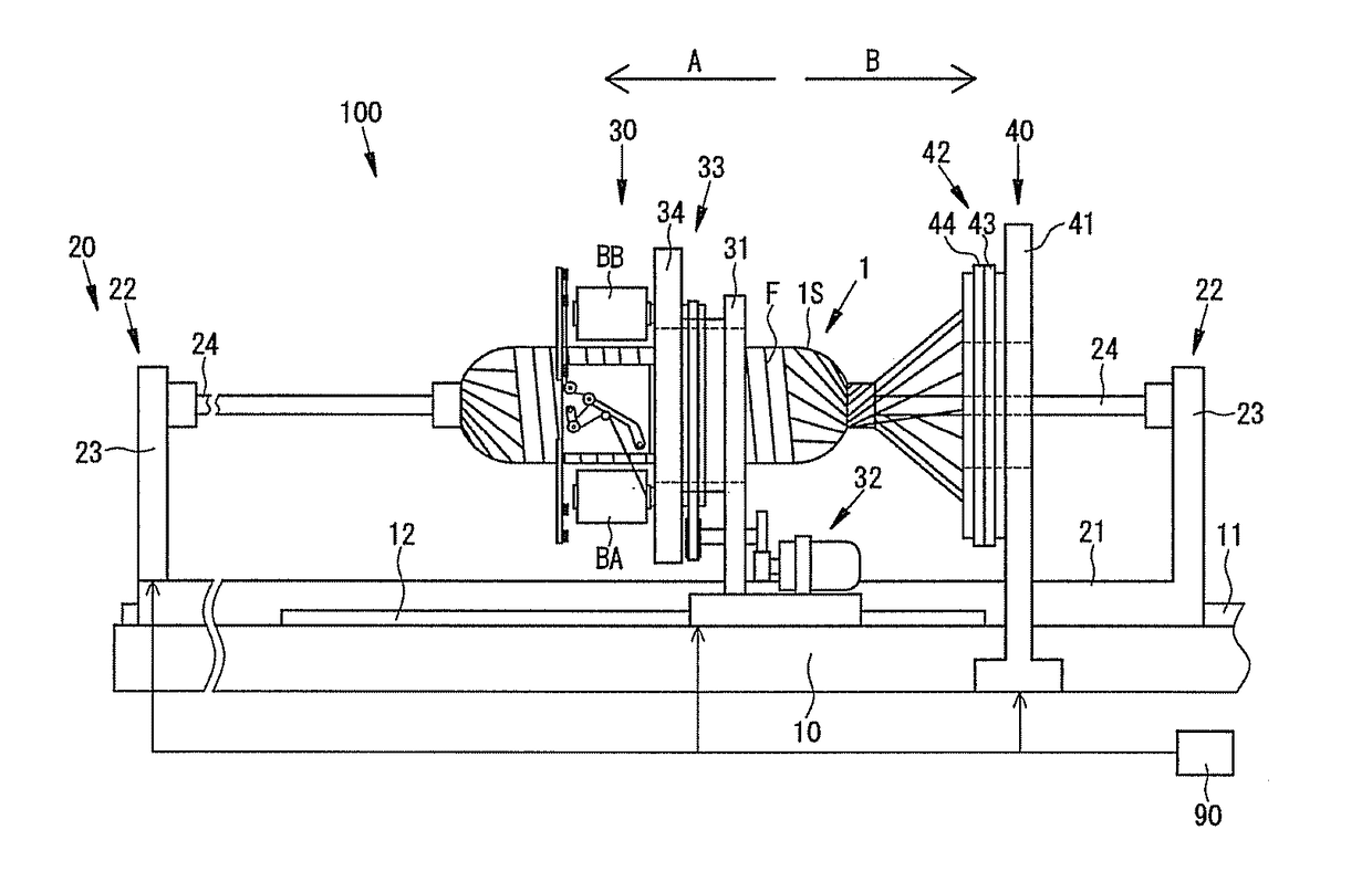 Filament winding device