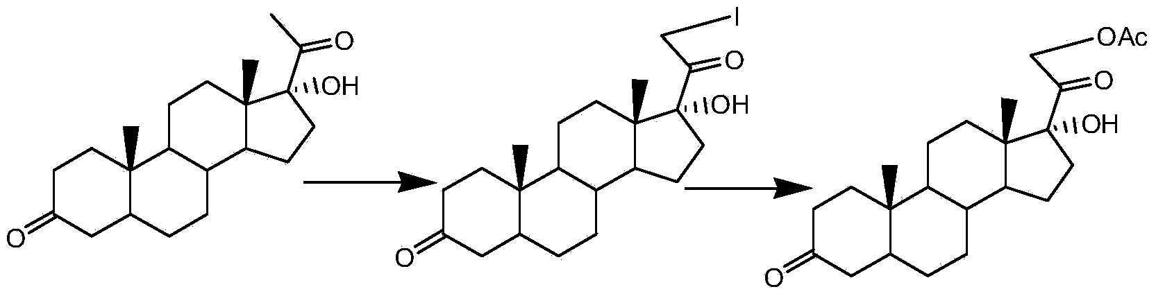 Preparation method of 17hydroxy-pregnane-4-alkene-3,20-diketone-21-acetic ester