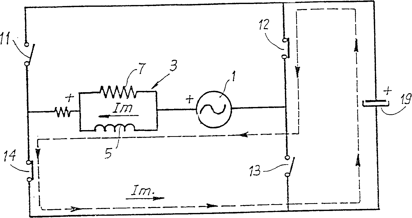 Power supply circuit of an electric and corresponding control method