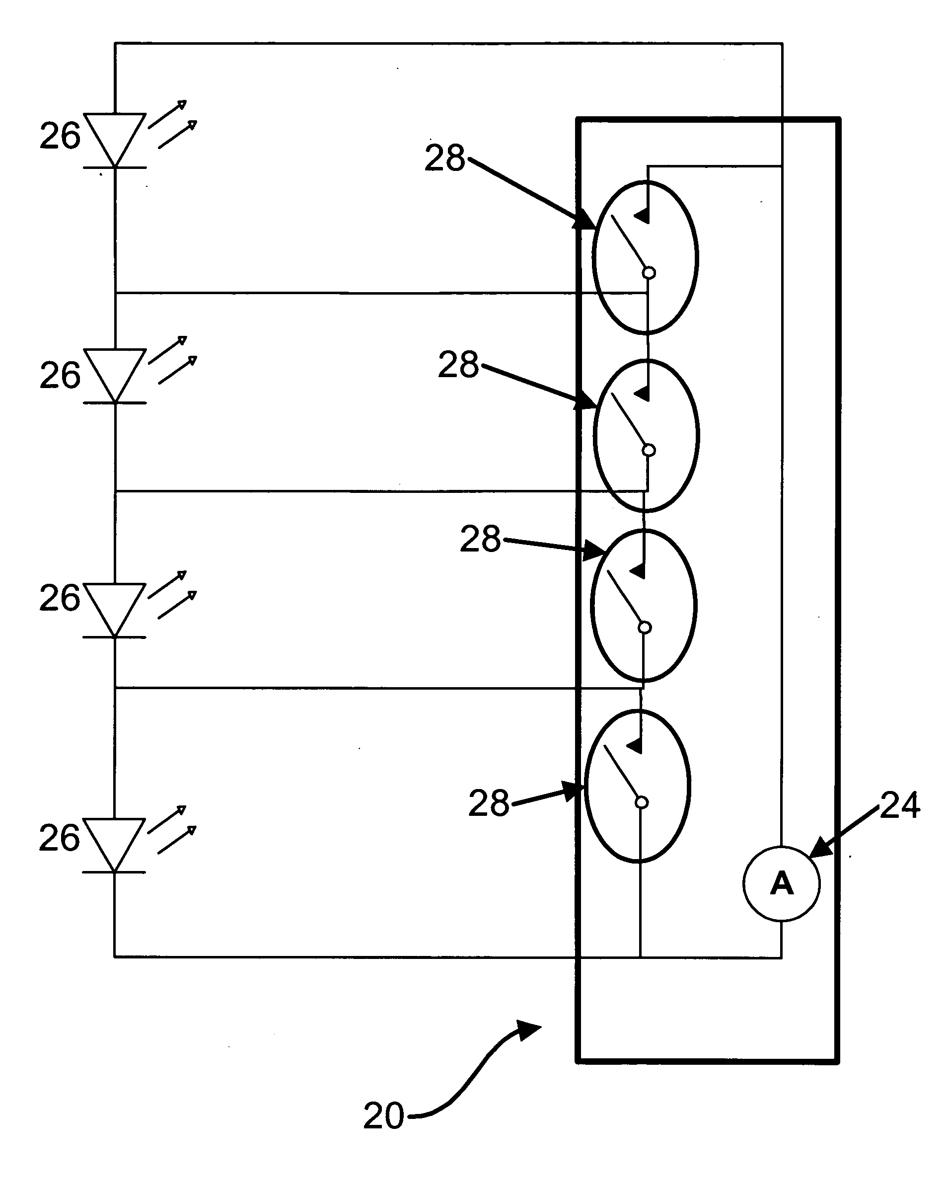 Series connected power supply for semiconductor-based vehicle lighting systems