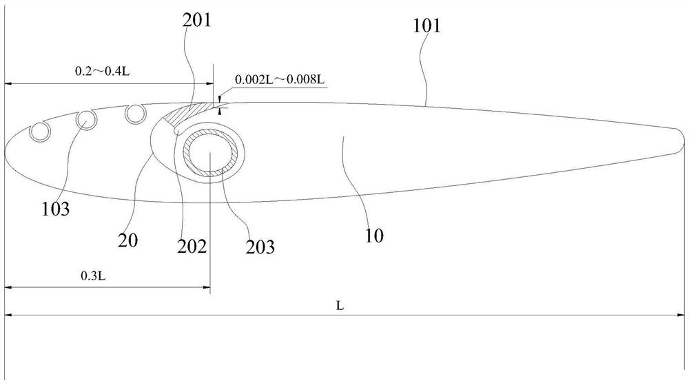 Wall surface rolling-type blade with active jet structure