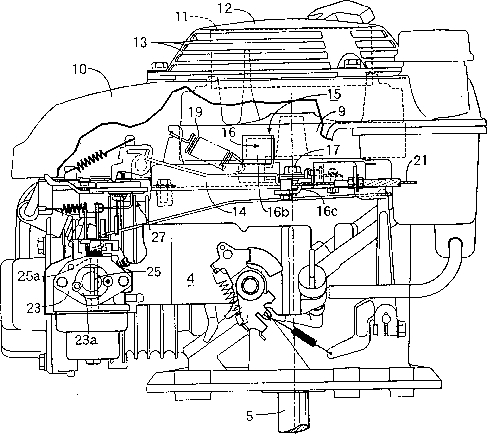 Control system for air throttle of carburetor